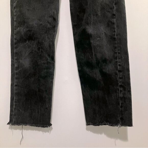 Zara Jeans Women Size 4 Black Ankle Fray Straight Leg High Rise - Picture 4 of 10